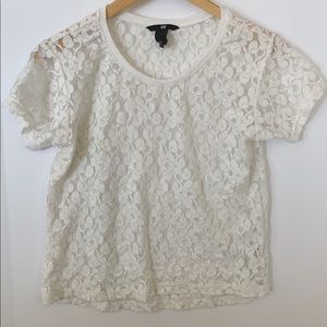 Floral see through white tee!